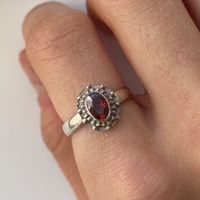 Silber 925 Granat Vintage Ring