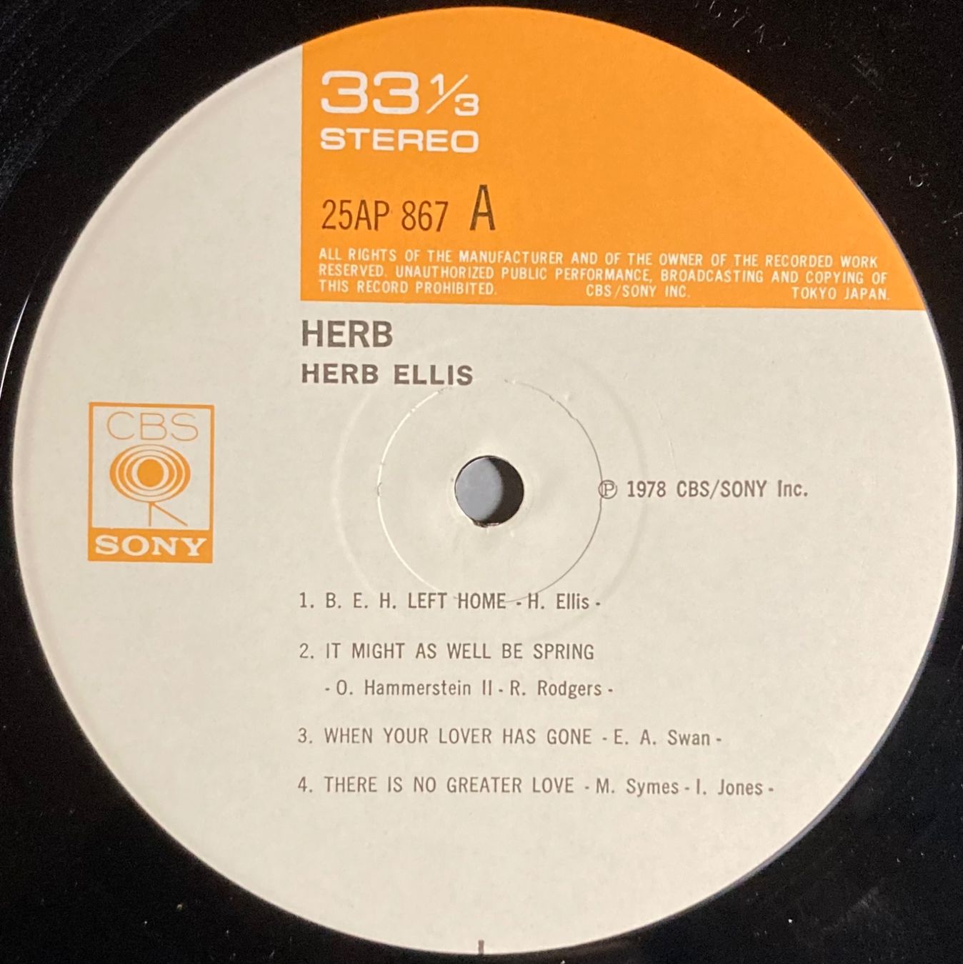 Vinyles: HERB ELLIS - HERB – D'occasion à Poliez-Pittet par Newtown-Records 3