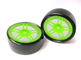 2 Set Drift Räder Monstertronic 1:10 Grün (63mm x 20mm)