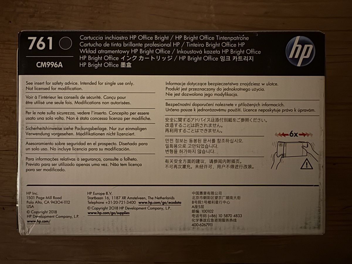 Hewlett Packard Cartucce per stampanti & toner: hp DesignJet 761 Dunkelgrau – Nuovo e nell'imballaggio originale da Dietikon venduto da c.froehlich 1