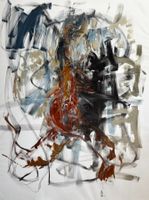 Abstraktes Kunstwerk Öl auf Leinwand, 160x120cm