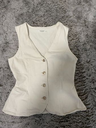 Stradivarius Weste - white/weiss