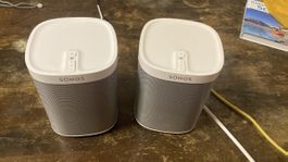 1 Paar Sonos Play:1 (2 weisse Lautsprecher)