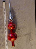 Wunderschöne,Vintage Christbaumspitze, Glas rot, Top Zustand