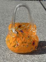 Murano Glas Handtasche Orangen-Töne, Sommer Deko 🧡👜 