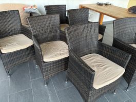 Rattan Stühle / Gartenstühle 6 Stück