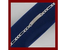 18cm massives Identitätsarmband Figaro 4.3mm Silber 925