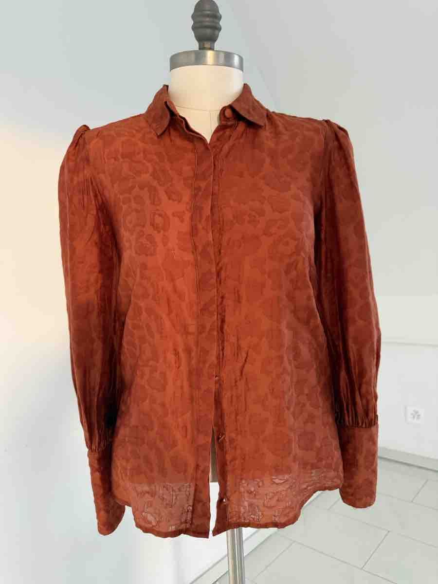 Camicette: Damen Bluse rostbraun mit Muster gebraucht – Usato da Kloten venduto da gje_tt6g