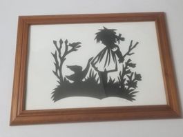Kleine Gänselise Scherenschniitt von Gerda Esche 34x24 cm