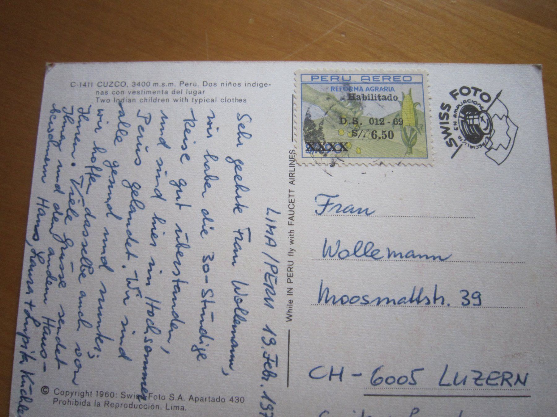 Ansichtskarten: No 17 Postkarte Cuzco – Gebraucht aus Gordola von Polentaefung 1