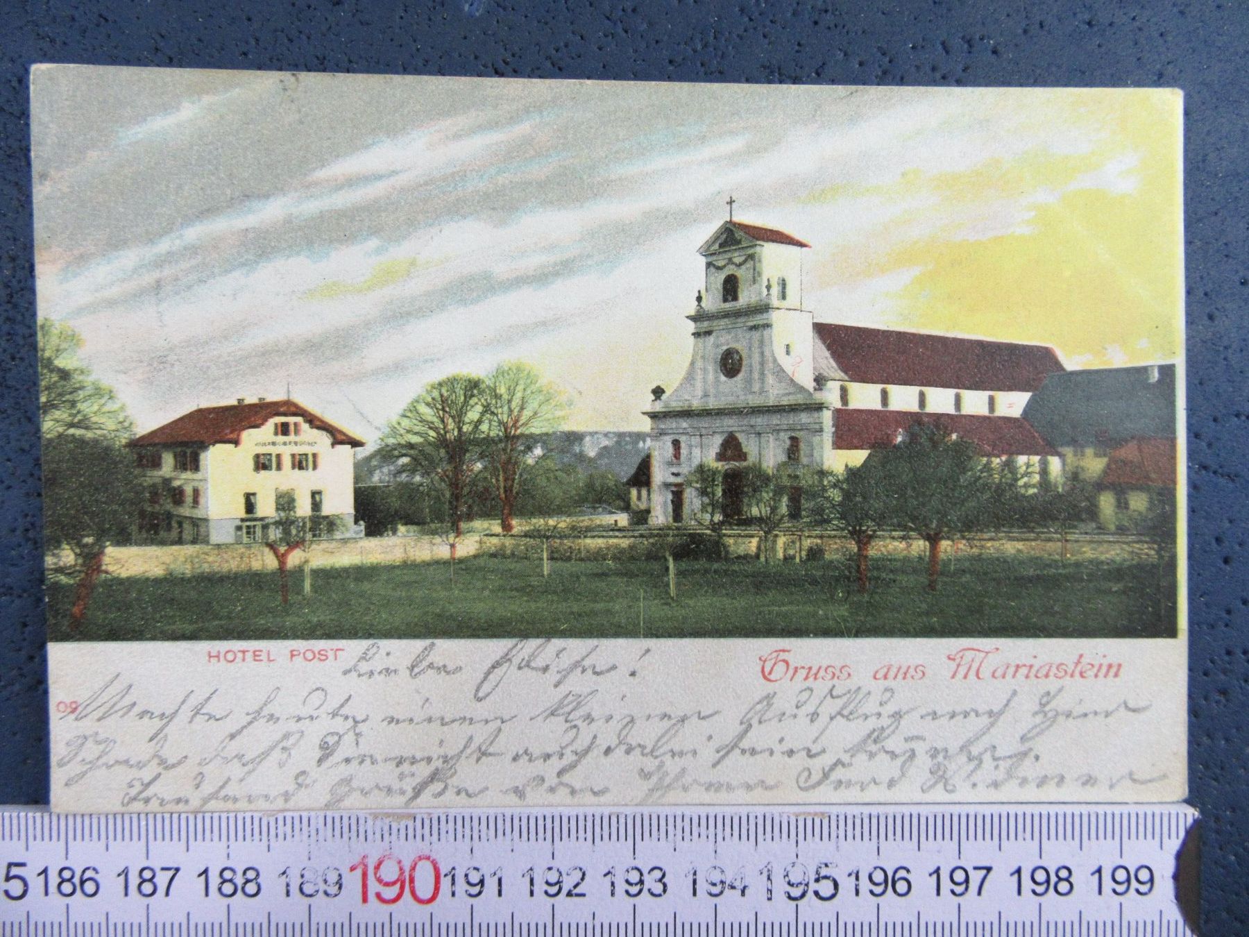 Cartoline postali: MARISATEIN 1903 HOTEL POST KIRCHE SO AK – Usato da Ettingen venduto da Hausi4711