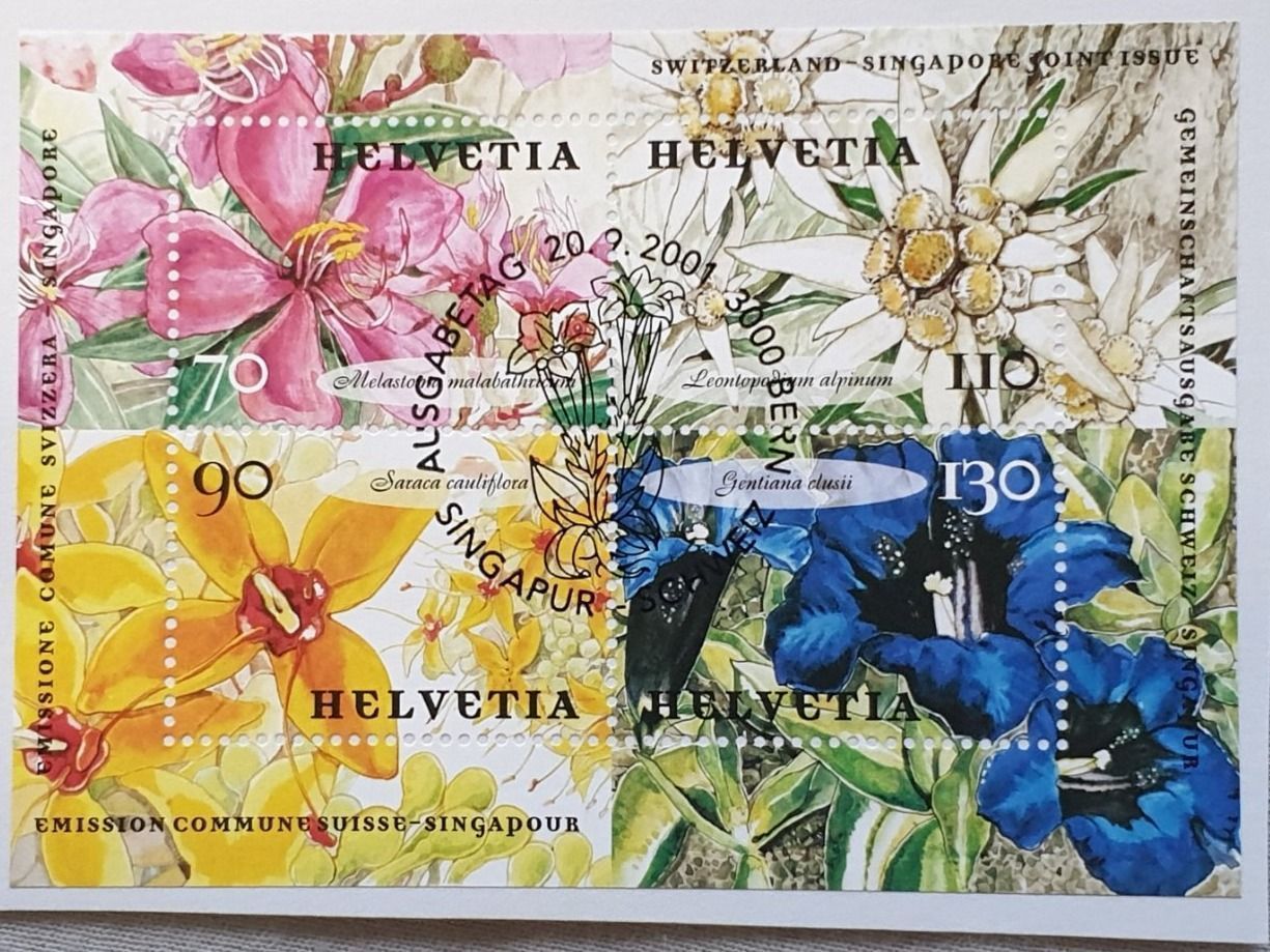 Tutti i francobolli: (645) Singapur-Schweiz (Blumen) – Usato da Schwarzhäusern venduto da Inot3