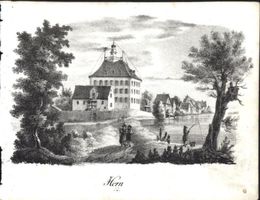 Horn Lithographie von Pecht