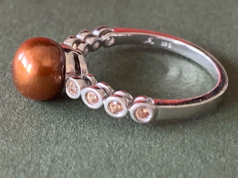 Anelli: silberring goldbraune Kugel (54) – Usato da Laufen venduto da Bellebellezza 8
