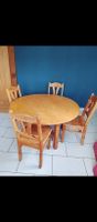 Esstischgruppe Holz Rund Mit 4 Stuehlen gebrauchter Zustand,