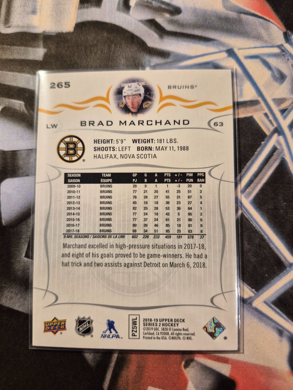 NHL Carte collezionabili: NHL Brad Marchand Boston Bruins – Usato da Treiten venduto da Sauber73 1