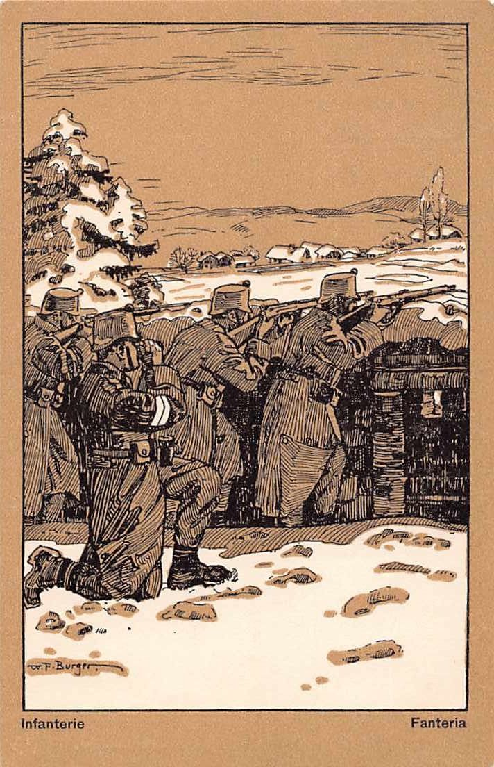 Cartoline postali: 5 MILITÄR-Ansichtskarten - u.a GRENZBESETZUNG 1914 – Usato da Lufingen venduto da TopAnsichtskarten 4