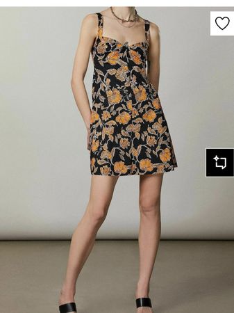 Patrizia Pepe Kleid, Gr. 40, schwarz orange Blumen