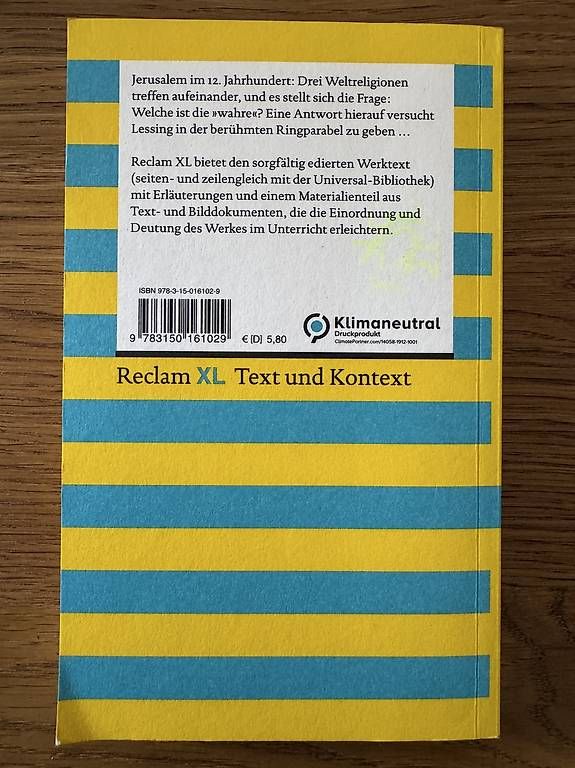 Libri: Nathan der Weise - G. E. Lessing – Usato da Fehraltorf venduto da eli_x28b 1