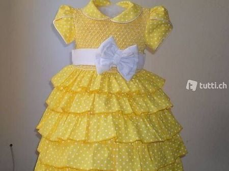 Festliche Prinzessin Blumenmädchen  Handstickerei Kleid