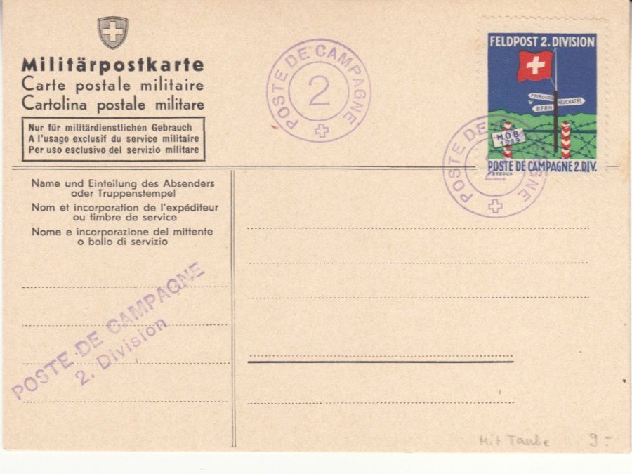 Tutti i francobolli: Feldpost Wi 3 b auf Militär PK – Usato da Bürglen TG venduto da StampGraf