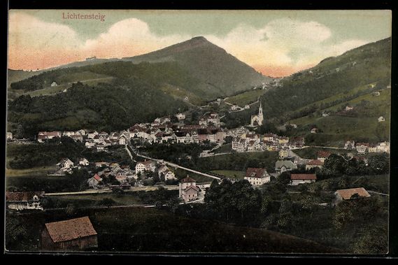 Cartes postales: AK Lichtensteig, Teilansicht mit Kirche – D'occasion à Berlin par bartko-reher