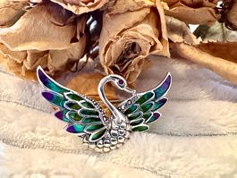 Vintage Brosche Rubin 925Sterling Silber