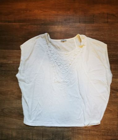 Weisses Shirt mit Spitze, Grösse XL Sommer Look!