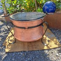 Kupferkessi mit Schmideeisenfuss, Vintage, perfekt für Ga...