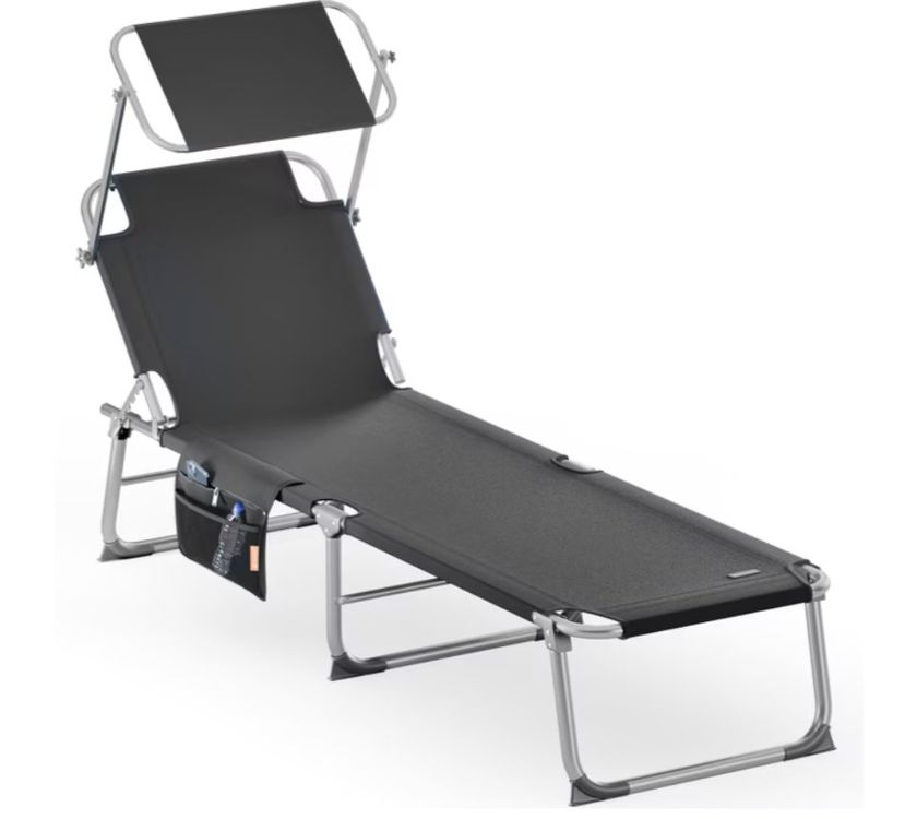 Sedie a sdraio: Gartenliege Ibiza 190x60cm klappbar mit Sonnendach – Nuovo e nell'imballaggio originale da Saxon venduto da Millestorie