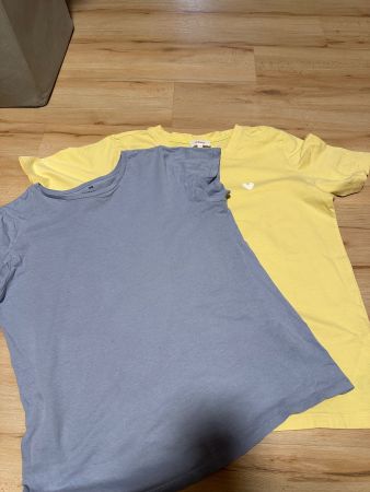 2 Sommershirts Gr. 34 &158 H&M s.Oliver blau gelb
