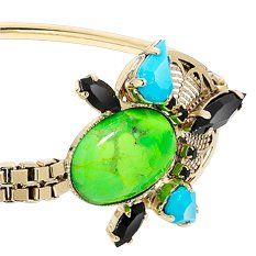 Armbänder & -reifen: Statement Bracelet with Green Mojave Türkis, 18 cm – Neu (gemäss Beschreibung) aus Zürich von kasiaf 3