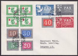 1945, PAX halbe Serie Nr. 262-270 auf Brief von Langnau BE