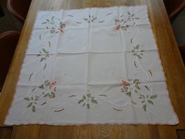 Tischdecke weiss mit Weihnachtsmotiv 81 x 81 cm - 426330