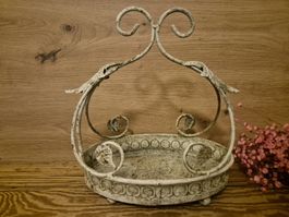 Schale Oval mit Aufsatz Metall, neu