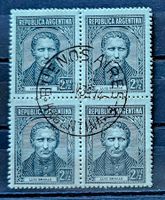 ARGENTINIEN ARGENTINA 4er-Bl.gest. Louis Braille 1939