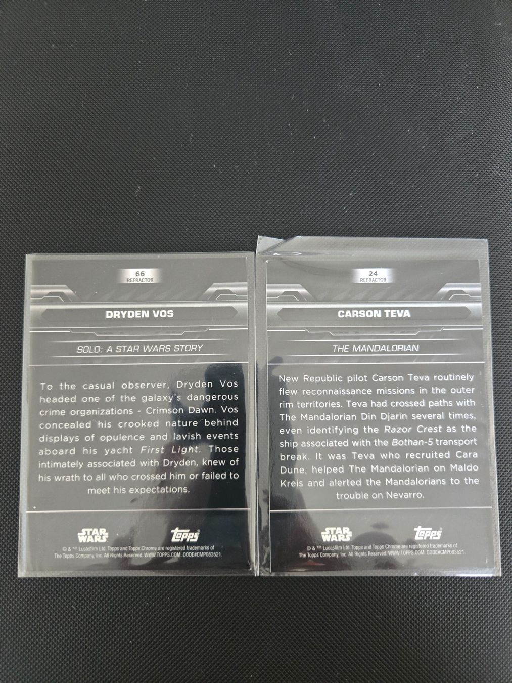 Topps Carte collezionabili: Star Wars Topps Chrome Black Dryden Vos e Carson Teva /199 – Usato da Pregassona venduto da med_fk22 1