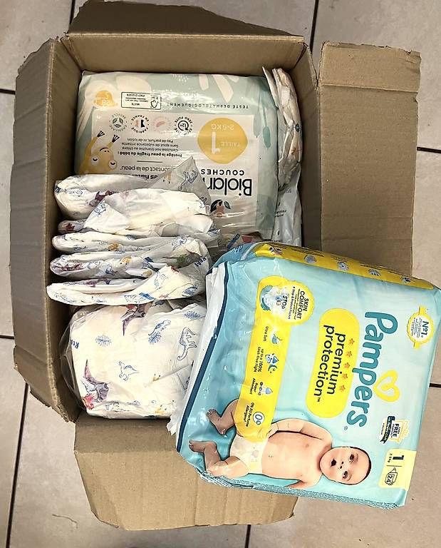 Secchi per pannolini & Pannolini: Carton de couches taille 1 à donner – Usato da Mauraz venduto da rac_x7sg