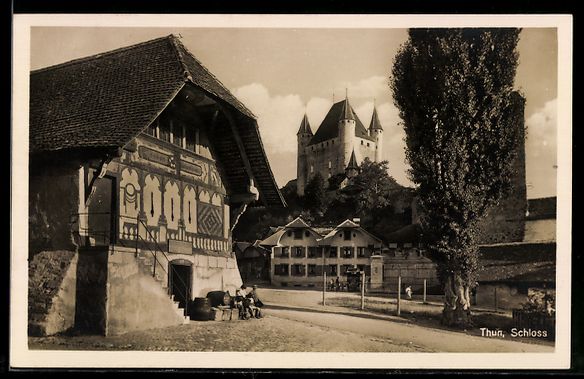 Cartoline postali: AK Thun, Blick auf das Schloss – Usato da Berlin venduto da bartko-reher