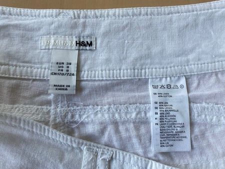 Damen Shorts weiss H&M Grösse 38 Leinen-Mix guter Zustand