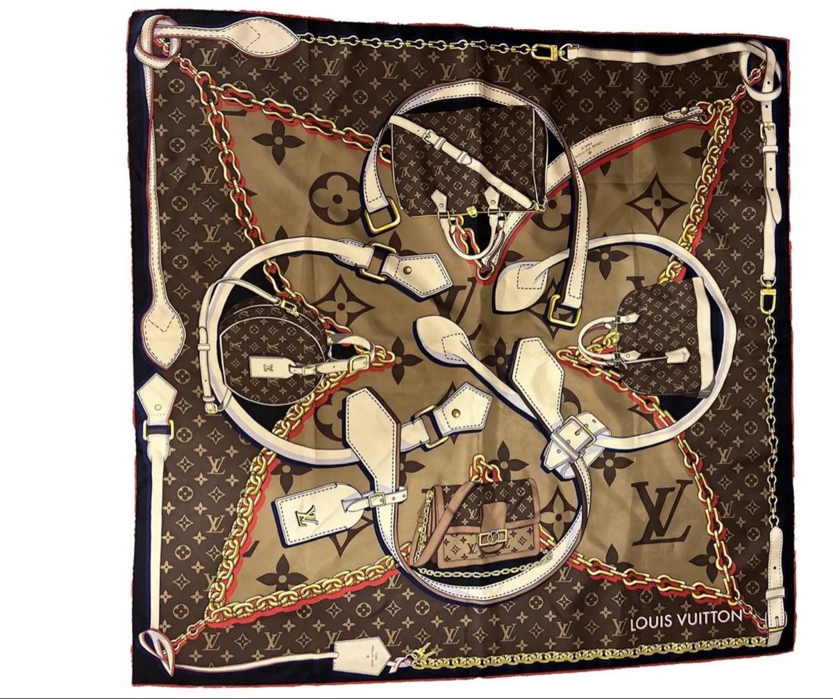 Louis Vuitton Foulards & écharpes: Louis Vuitton Silk Scarf Brown Monogram 90cm – D'occasion à Thonex par Lux_brands01