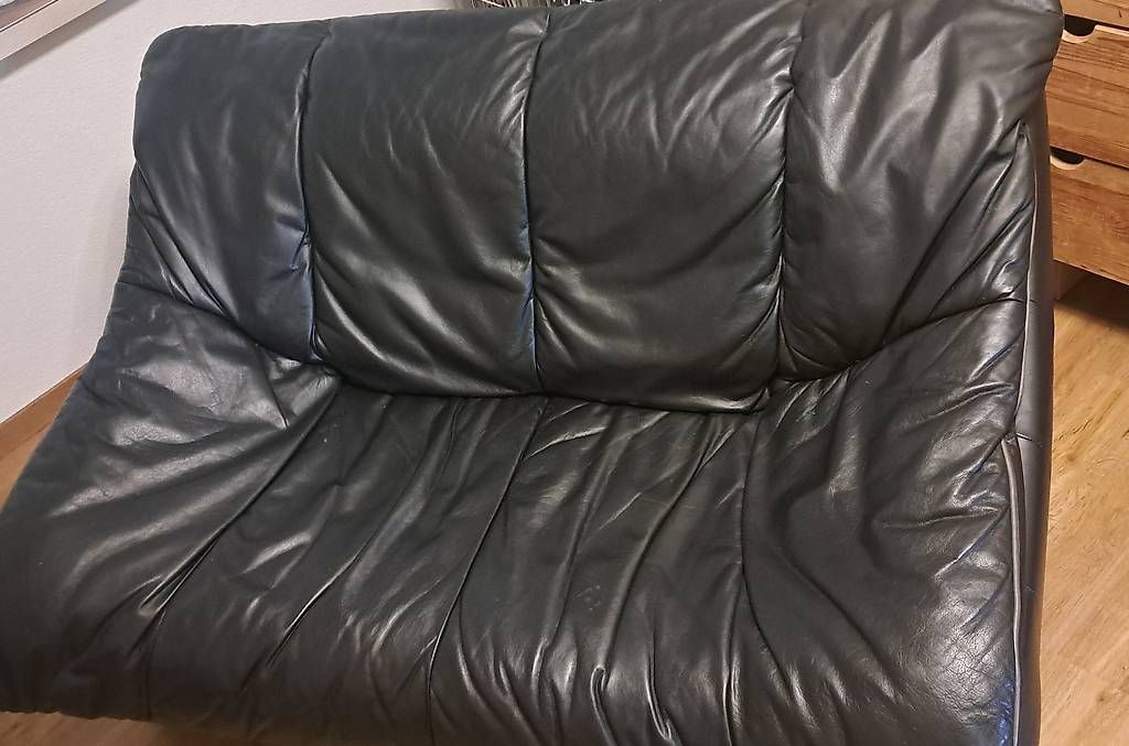 Divani: Leder Sofa Set 2-Teilig schwarz – Usato da Bronschhofen venduto da Bonny13 3