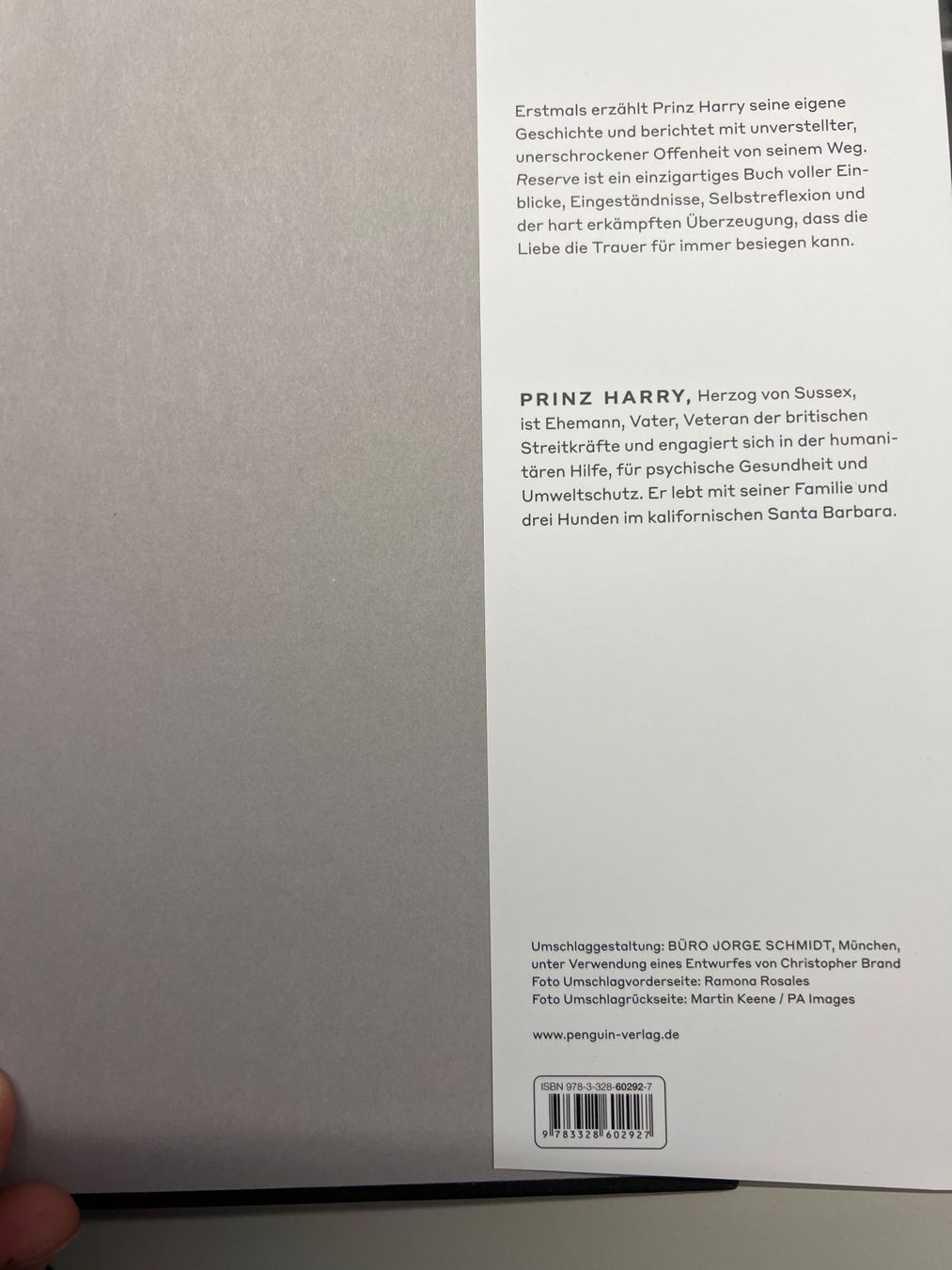Bücher: Buch PRINZ HARRY; Reserve – Neu (gemäss Beschreibung) aus Zürich von pamleano 3
