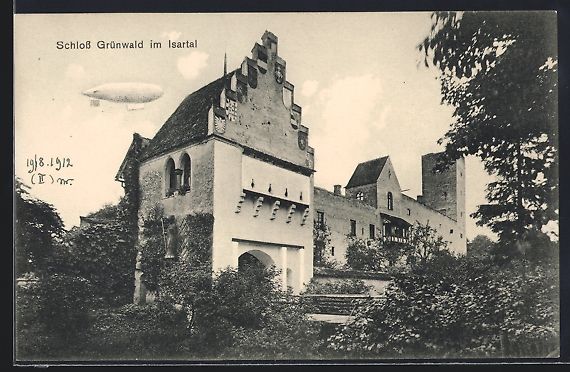 Foto & Poster: Grünwald / Isartal, Zeppelin über dem  – Usato da Berlin venduto da bartko-reher