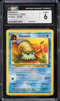 1999 Pokemon Fossil Omanyte #52 CGC 6 EXMT