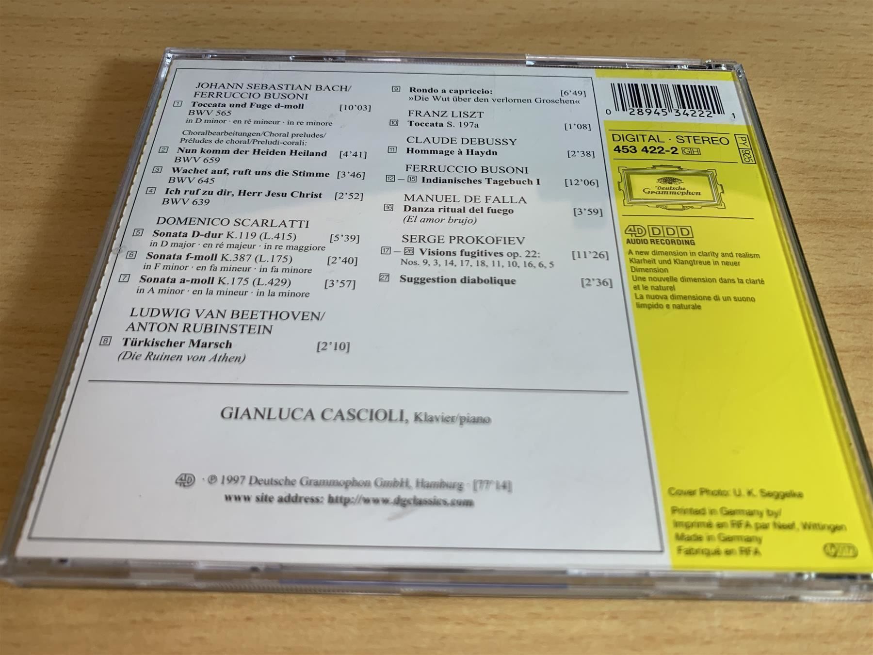 CD: Bach/Beethoven/Debussy - de Falla | Lisz – Usato da Rikon im Tösstal venduto da Alpenmutz 1