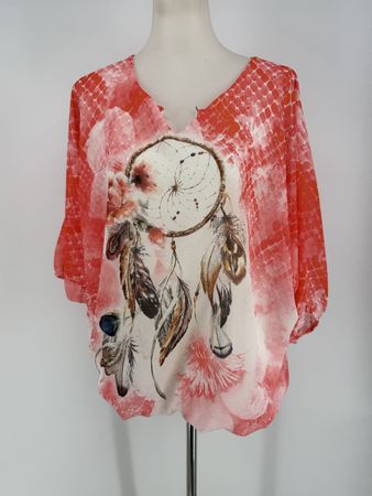 Bluse/ Top Traumfänger Blumen Motiv Gr. L