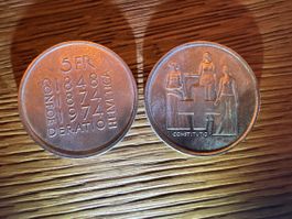 2 Stk 5 Franken Gedenkmünze 1974 - Versand möglich