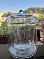 Glas Teekanne mit Deckel Doppelwandig ca. 0.65 Liter Neu