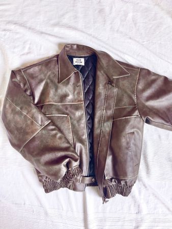 Faux Leather Bomber Jacket